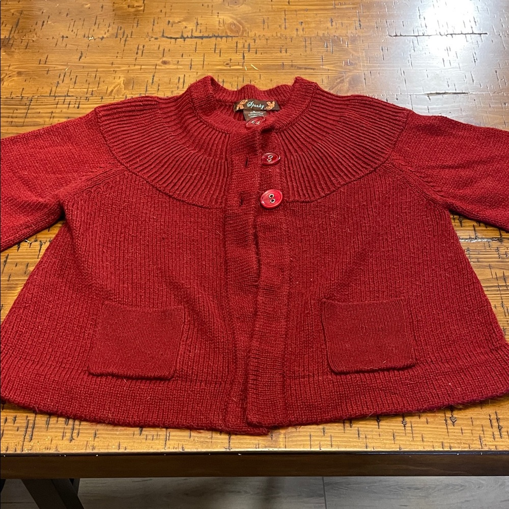 Cozy Red Cardigan Sweater